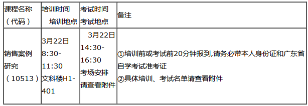 2014年上半年《销售案例研究》实践考核培训与考试安排的通知