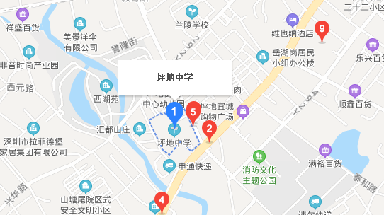 深圳市自考坪地中学考点导航路线