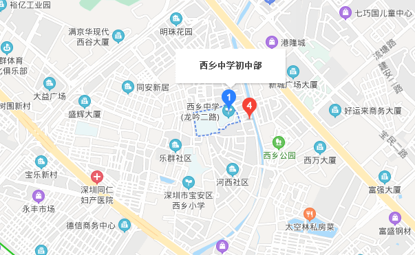 深圳西乡中学初中部自考考点平面图