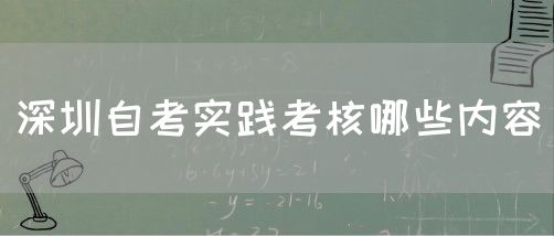 深圳自考实践考核哪些内容(图1)